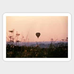 Hot Air Balloon flying during a warm summer evening over Yorkshire Sticker